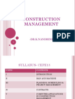 Construction Management: - Dr.K.Nandhini