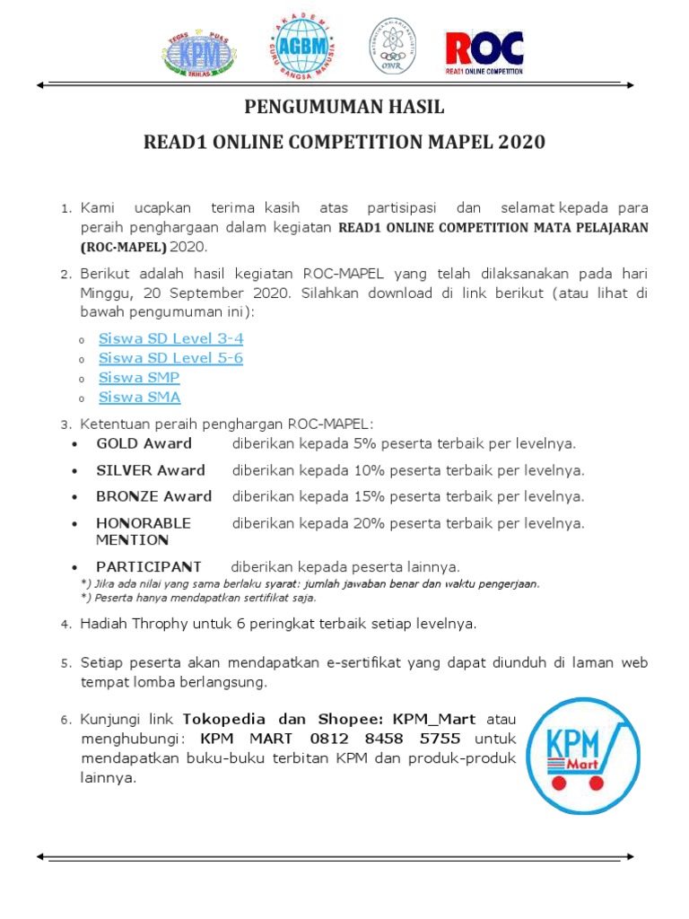 Hasil ROC Mapel Level SD3-4 | PDF