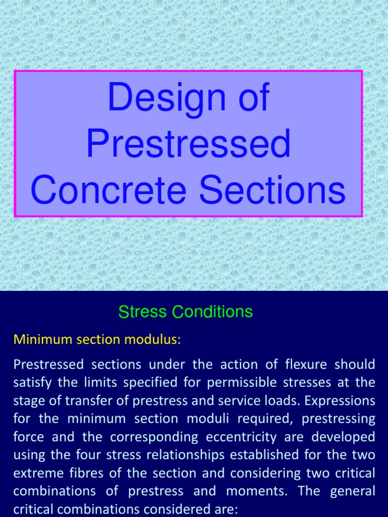 Design of Prestressed Concrete Sections | PDF | Prestressed Concrete ...