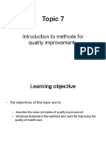 Topic 7: Introduction To Methods For Quality Improvement