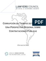 Corrupcion en Tiempos de COVID 19 Una Perspectiva Regional Sobre La Contratacion Publica. Lawyers Council