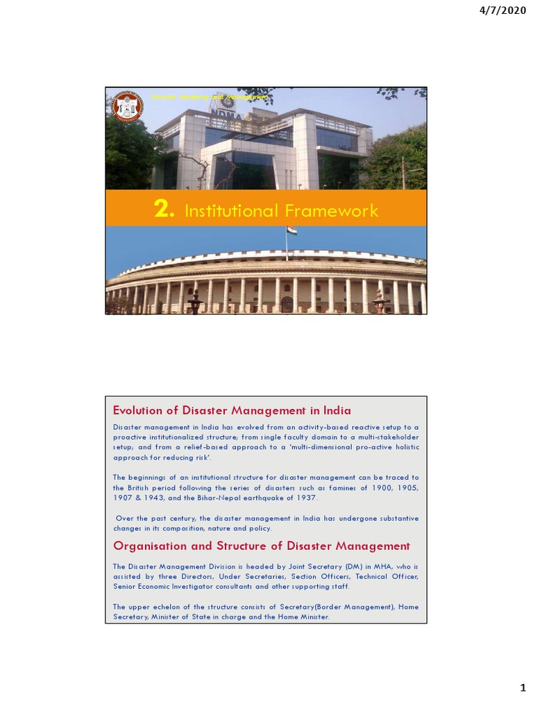 3 - Institutional Framework - DR - Ss | PDF | Cbrn Defense | Emergency ...