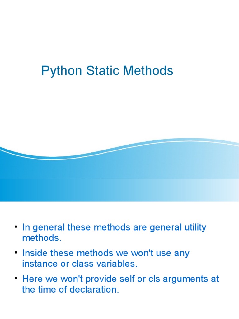 Python Static Method | PDF