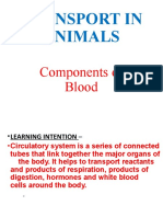 Transport in Animals - Components of Blood
