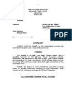 Joe Grana Plaintiff, - Versus-Civil Case No. 23456 For: Collection of Sum of Money Juan Jamero Respondent