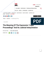 The Meaning of The Expression "Legal Proceedings" and Its Judicial Interpretation