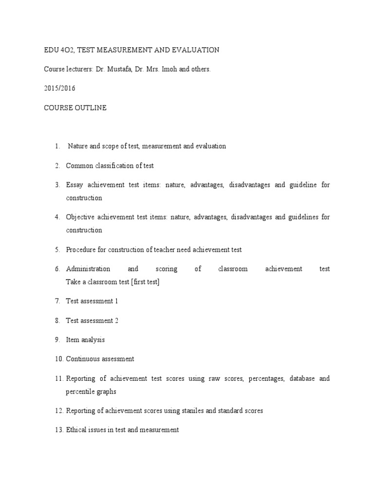 Test Measurement and Evaluation Overview | PDF | Validity (Statistics ...