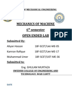 Mechanics of Machine 6 Semester Open Ended Lab: Submitted by