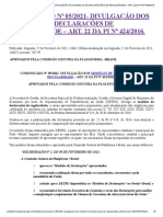 Comunicado #05 - 2021 - Divulgação Dos Modelos de Declarações de Regularidade - Art. 22 Da Pi #424 - 2016