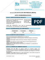 Msds - Agua Desmineralizada