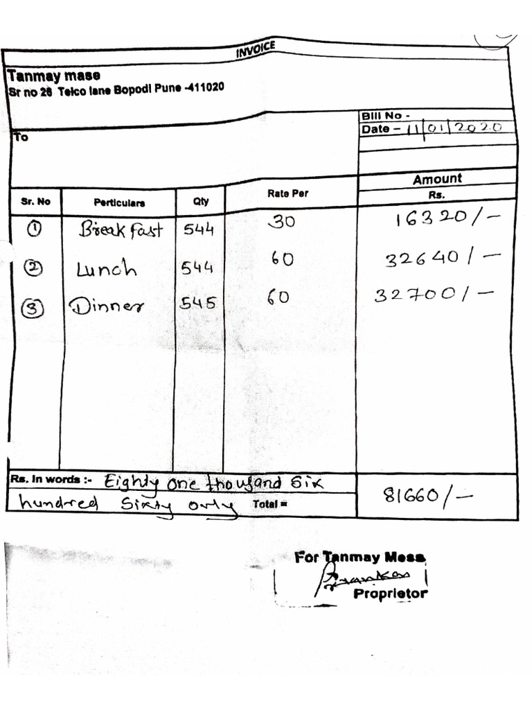 2021-01 Food Bill | PDF