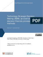 Technology Strategic Decision Making (SDM) : An Overview of Decision Theories, Processes and Methods