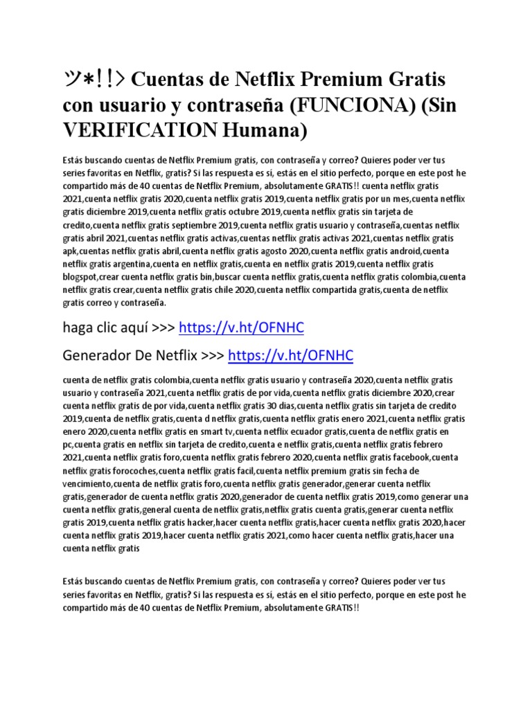 Cuentas De Netflix Gratis Activas 2020 kh9l Cuentas de Netflix Gratis 2021 I9i9 | PDF | Netflix | Contraseña