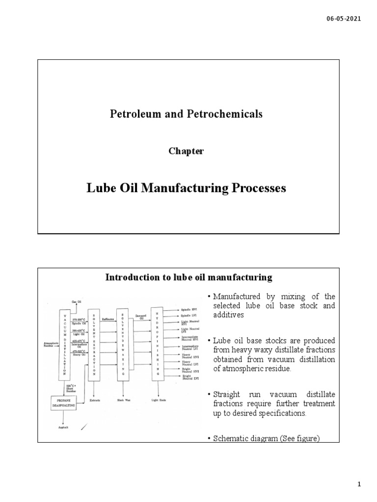 Lube Oil Manufacturing PDF Wax Lubricant