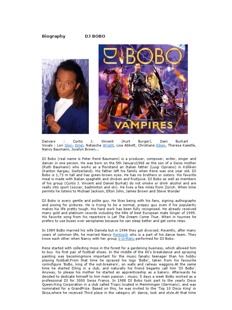 Biography DJ BOBO | PDF | Mass Media | Sound