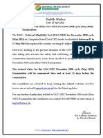 Public Notice - Postponement of The UGC-NET English