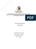 Caracterización de materiales pétreos del depósito Arenas El Palmar