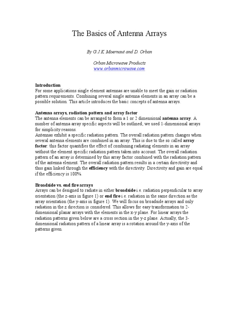 Ant Arrays | PDF | Antenna (Radio) | Broadcast Engineering