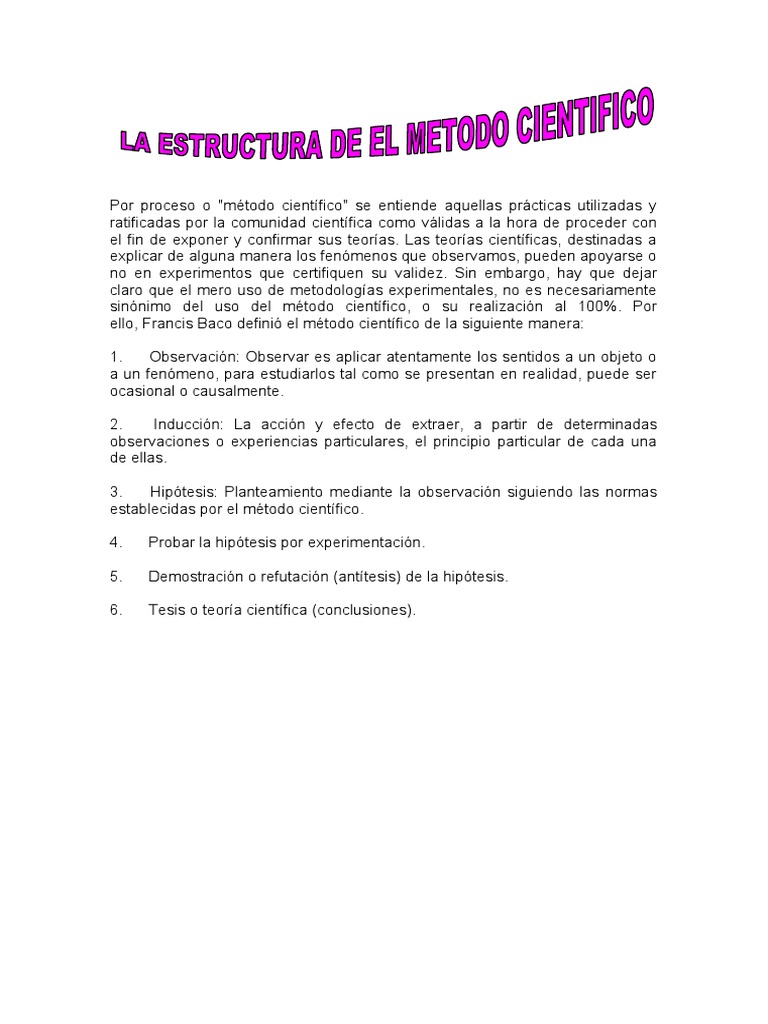 Estructura del Método Científico | PDF | Relaciones personales, crianza ...