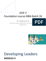 GOP 2 Foundation course MBA Batch 18 leadership module