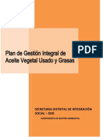 Plan de Gestión Integral de Aceite Vegetal Usado y Grasas