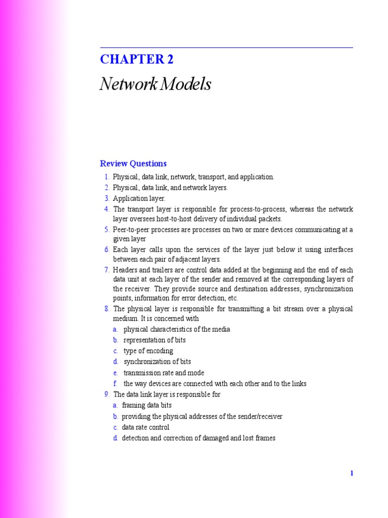 Network Models: Review Questions | PDF | Osi Model | Internet Protocol ...