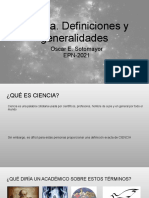 Ciencia. Definiciones y Generalidades