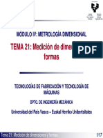 Modulo V METROLOGÍA DIMENSIONAL (Medición de Dimesiones y Formas)