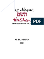 The Name Hashem - The Names of God - M. M. Ninan