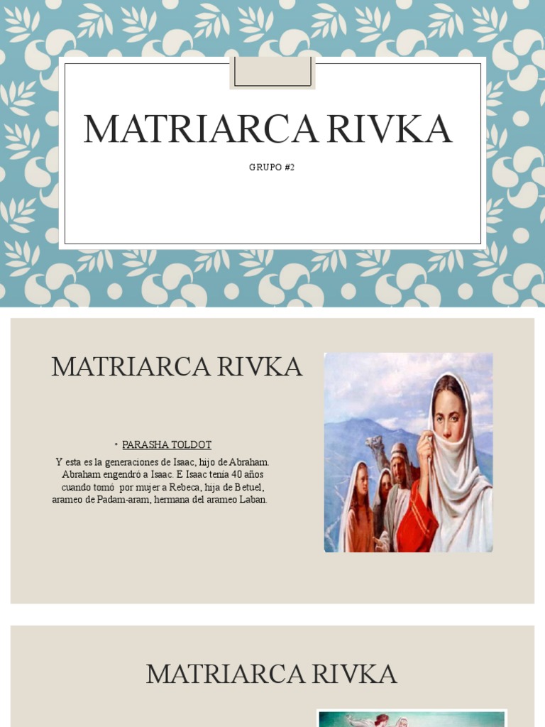 MATRIARCA RIVKA PP | PDF | Religión y espiritualidad | Clásicos