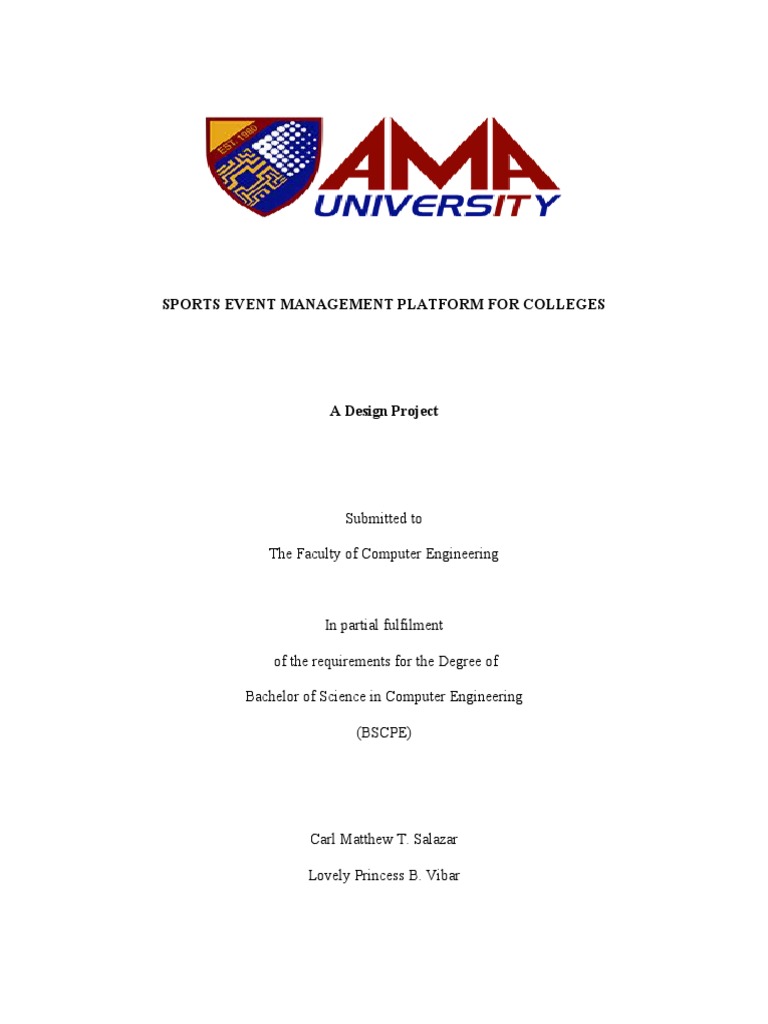 Sports Event Management Platform For Colleges PDF Mobile App