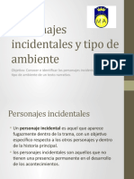 Personajes incidentales y tipos de ambientes en textos narrativos