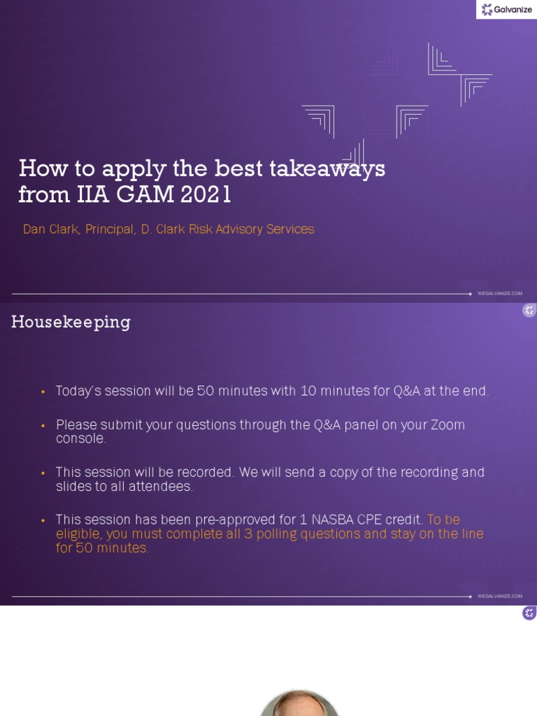 Galvanize IIA GAM Key Takeaways 2021 | PDF | Internal Audit ...