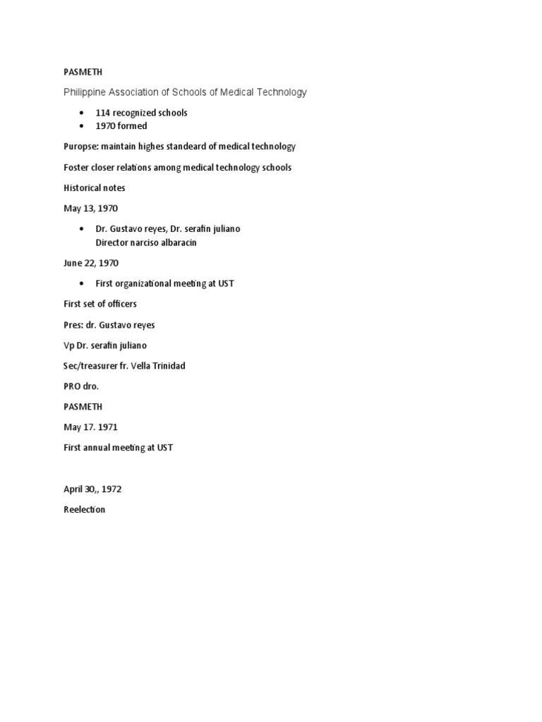 PASMETH: History and Leadership Overview | PDF