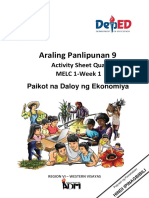 Araling Panlipunan 9: Activity Sheet Quarter 3-MELC 1-Week 1 Paikot Na Daloy NG Ekonomiya
