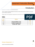 Amazon Assessment Instruction Booklet: Index