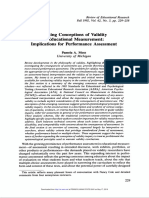 Shifting Conceptions of Validity in Educational Measurement: Implications For Performance Assessment