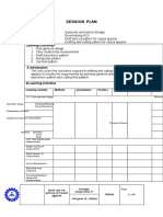 Session Plan: Learning Outcomes