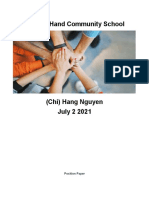 Hand in Hand Community School: Position Paper