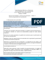 Guía de Actividades y Rúbrica de Evaluación - Unidad 2 - Tarea 3 - Informe Programación de La Producción