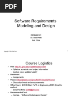 Software Requirements Modeling and Design: CS/SWE 321 Dr. Rob Pettit Fall 2014