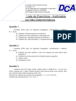 Segunda Lista de Exerccios - Autmatos Finitos No-Determinsticos