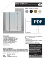 Frameless Shower Kit 1000x1000x2100mm Diamond