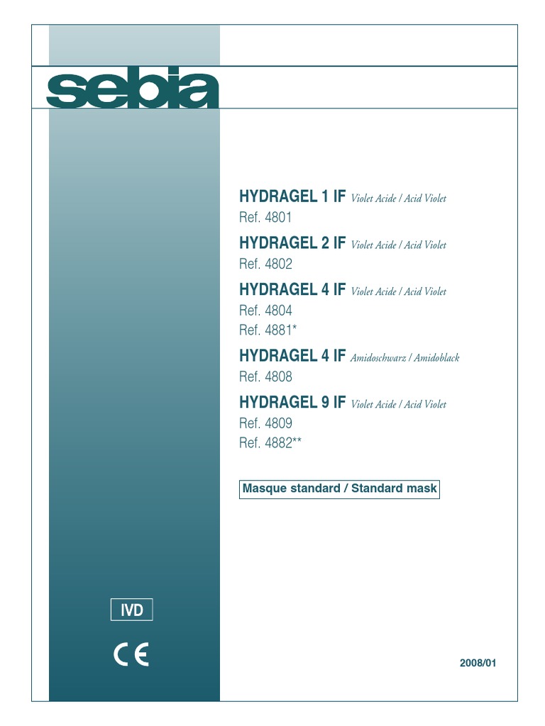 Sebia Hydragel User Manual | PDF | Gel Electrophoresis | Agarose Gel ...