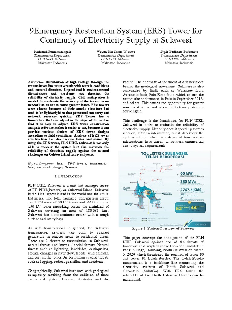 ERS Tower: Enhancing Sulawesi's Power Reliability | PDF | Electric ...