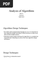 Analysis of Algorithms Desing Strategies