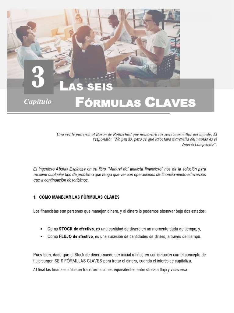 Seis Fórmulas Financieras Clave | PDF | Finanzas Matemáticas | Interés