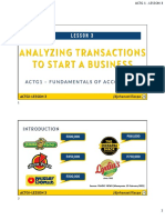 Analyzing Transactions To Start A Business