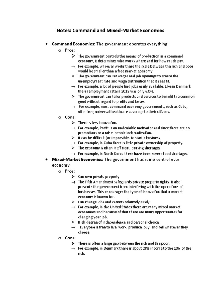 Command vs. Mixed-Market Economies | PDF | Unemployment | Social Science