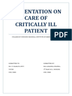 Presentation On Care of Critically Ill Patient